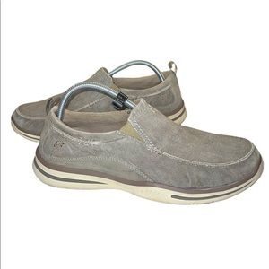 Skechers Relaxed Air Cooled Memory Foam Fit Slip on Taupe Sneakers men’s 8.5
